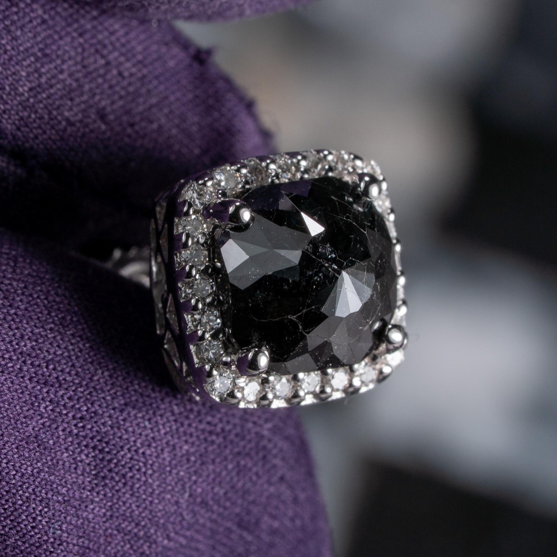 N/A 14K 5.00 CTW Black Diamond Earrings