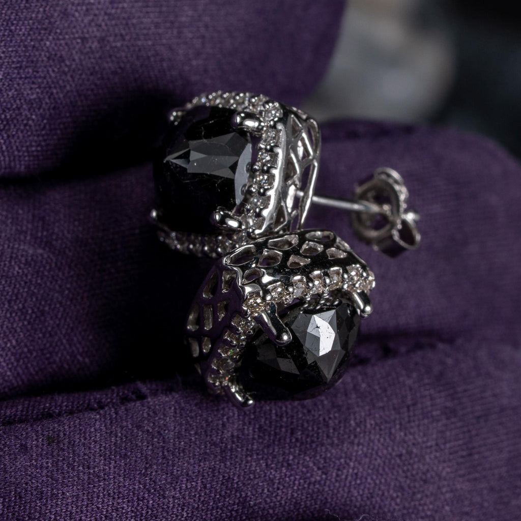 N/A 14K 5.00 CTW Black Diamond Earrings